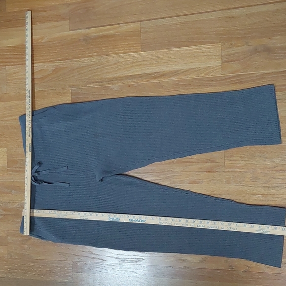 CJ Banks Womens 1X Soft Ribbed Gray Drawstring Leisure Pants with Pockets - Picture 2 of 7